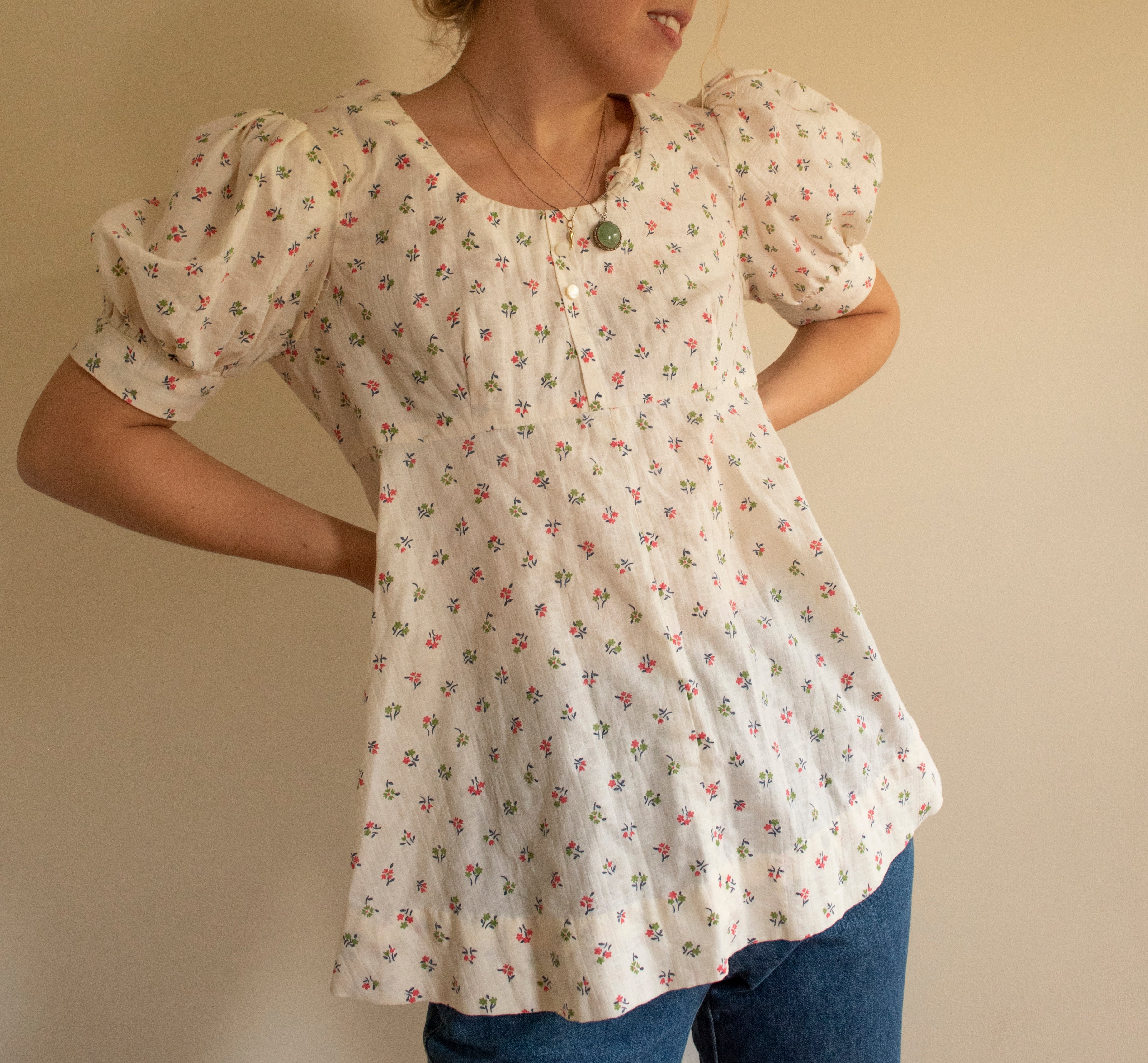 Flower Peasant Top | 1970s